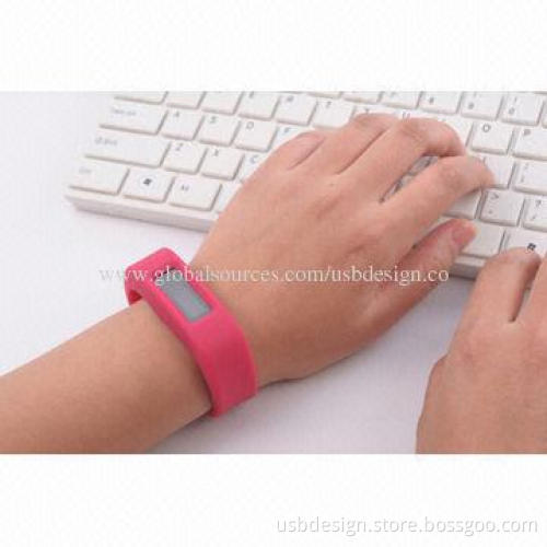 New Bluetooth Health Bracelets/Smart Wristbands, Made of Silicone Material, 43 x17.1mm Size